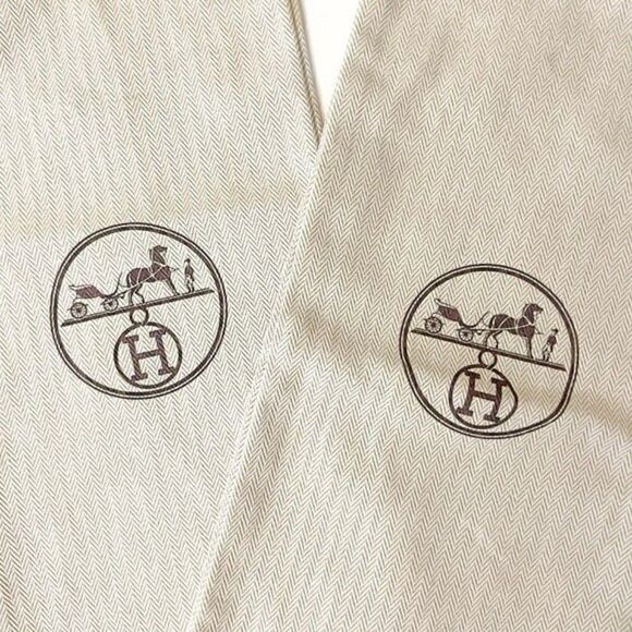 HERMÈS Set of 2 Shoe Dust Bags Drawstring NEW - Picture 2 of 6